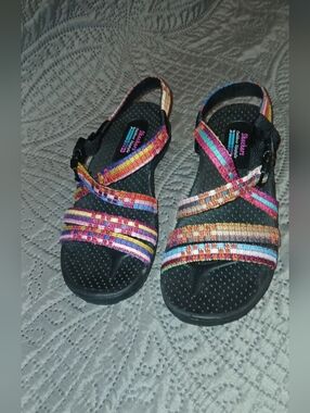 Skechers Reggae Sew Me Boho Sandals Womens 7 Granola Hiking Hippie Active